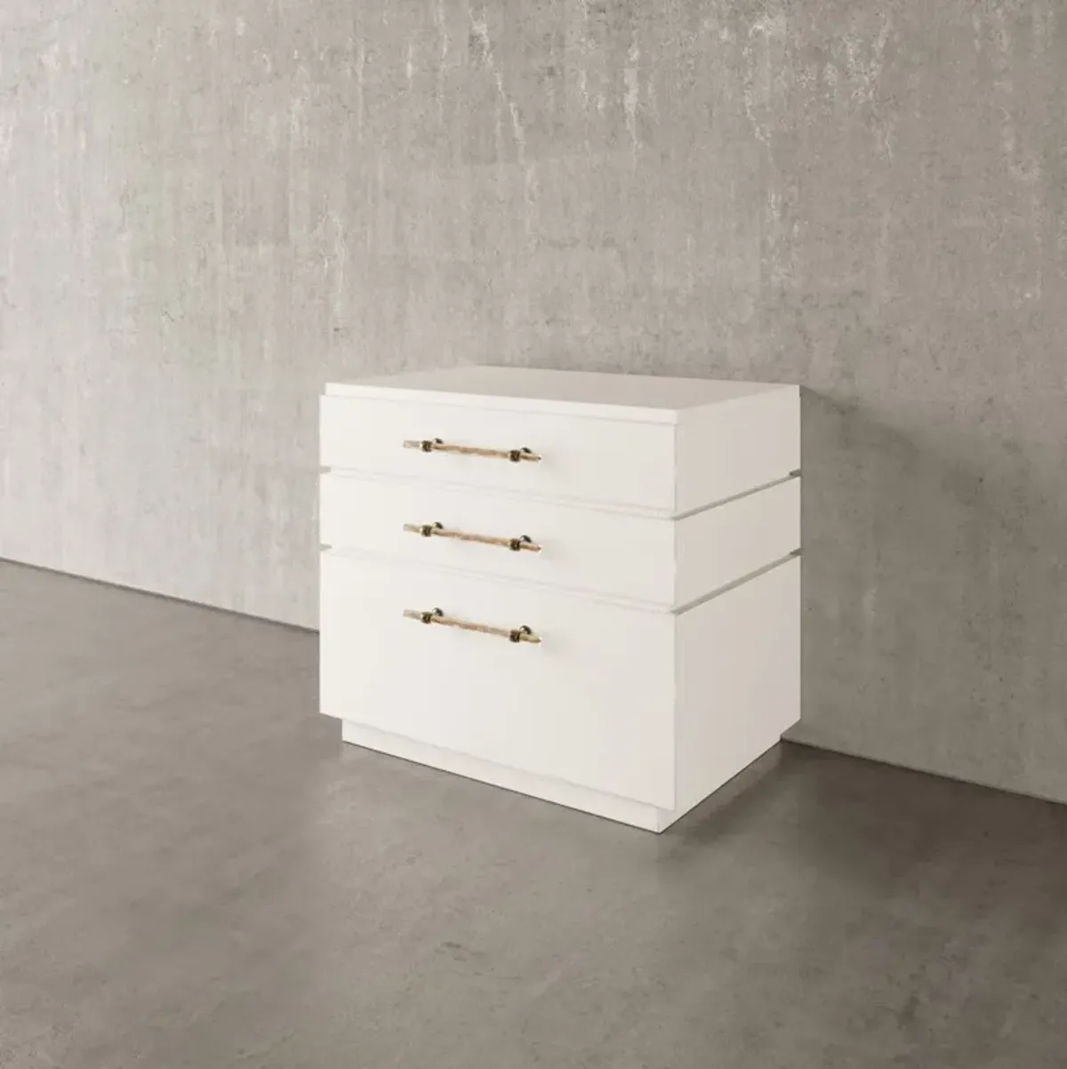 Casa Inspirata Mattone Lateral File in Lino Bianco White