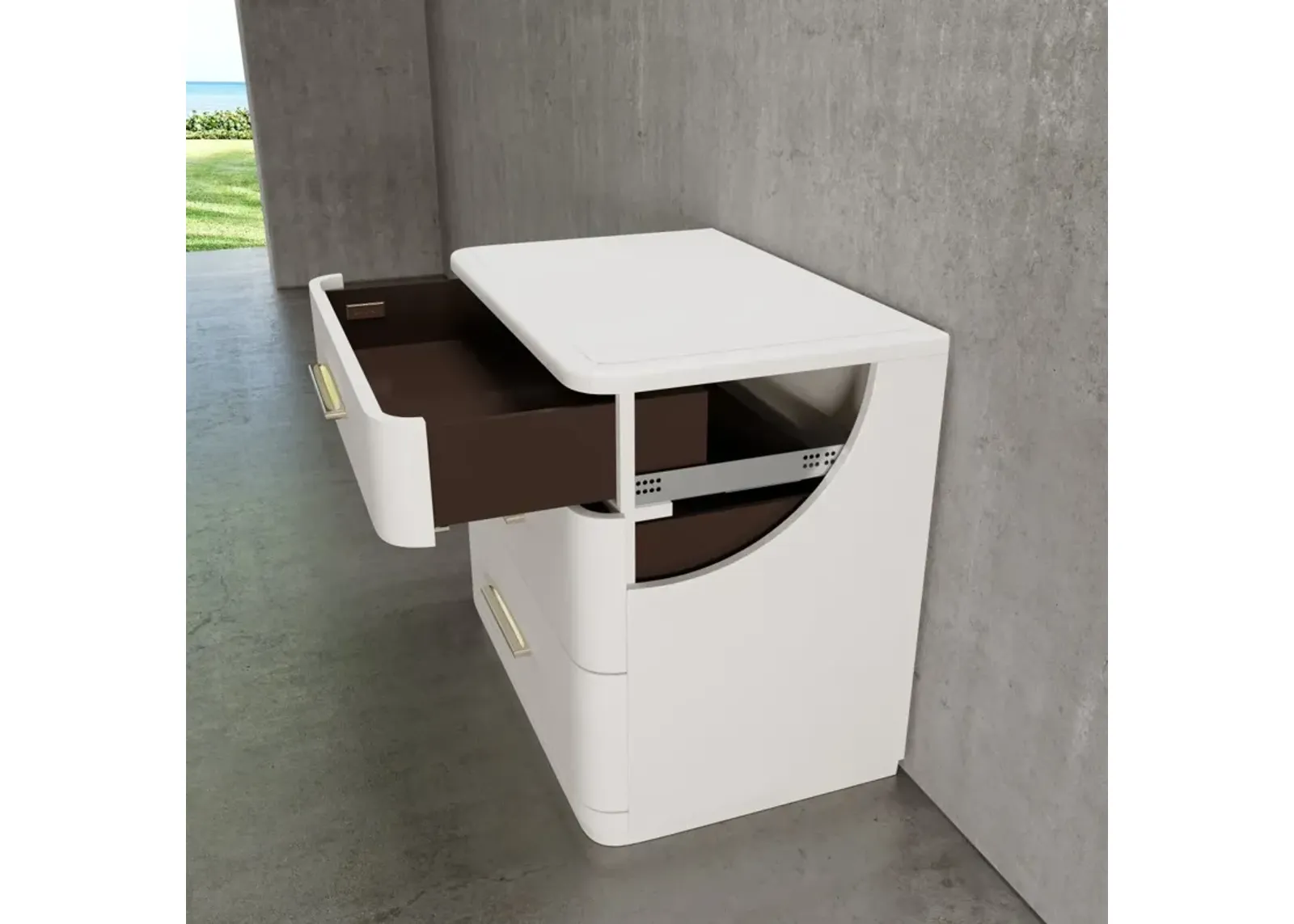 Casa Inspirata Mattone Lateral File in Lino Bianco White