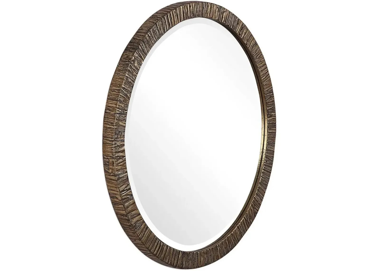 WAYDE GOLD BARK ROUND MIRROR