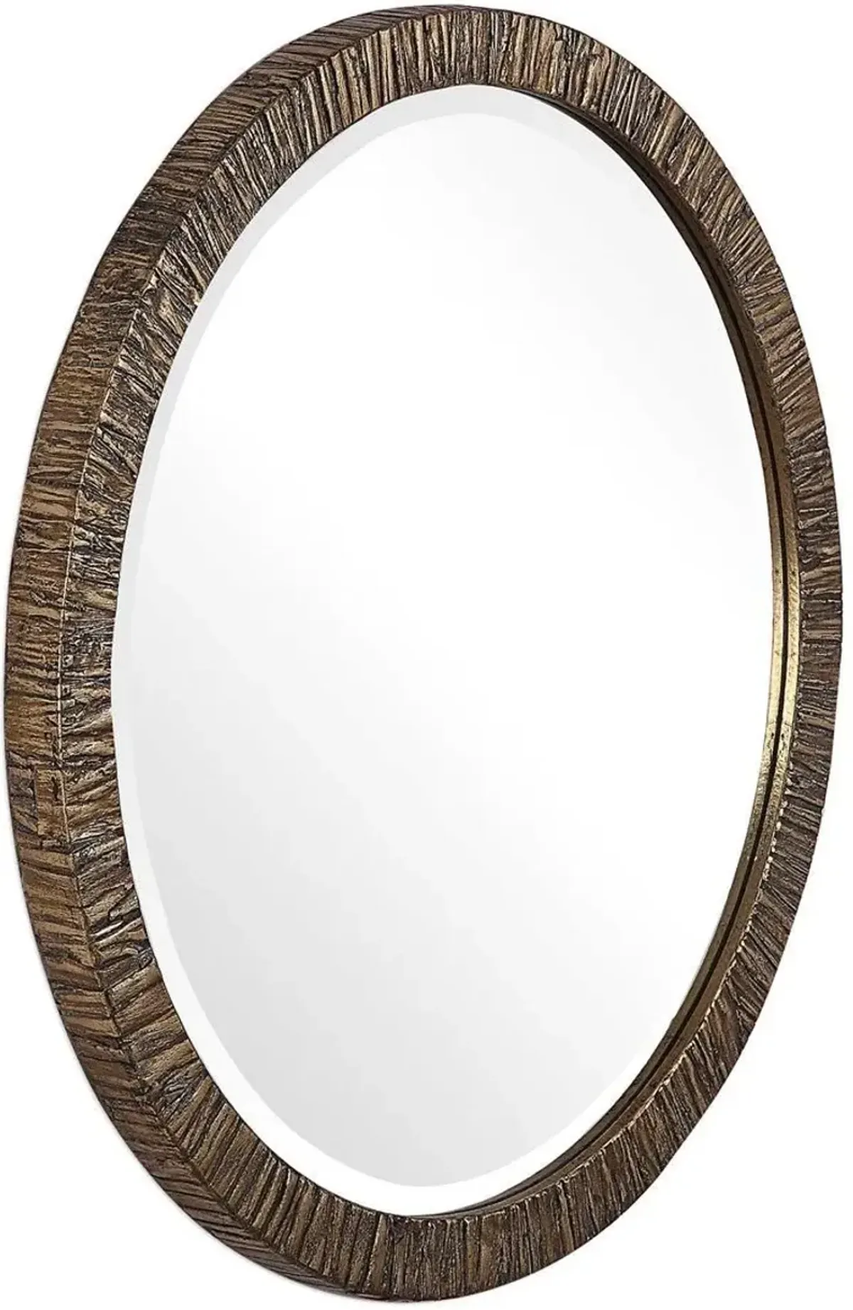 WAYDE GOLD BARK ROUND MIRROR