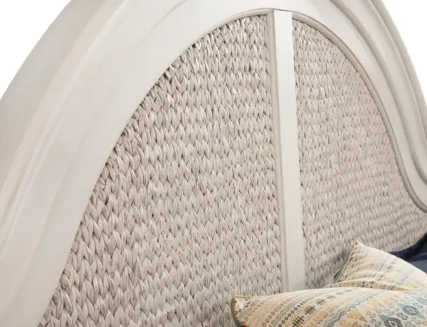 American Woodcrafters Rodanthe Woven Dove White Queen Headboard