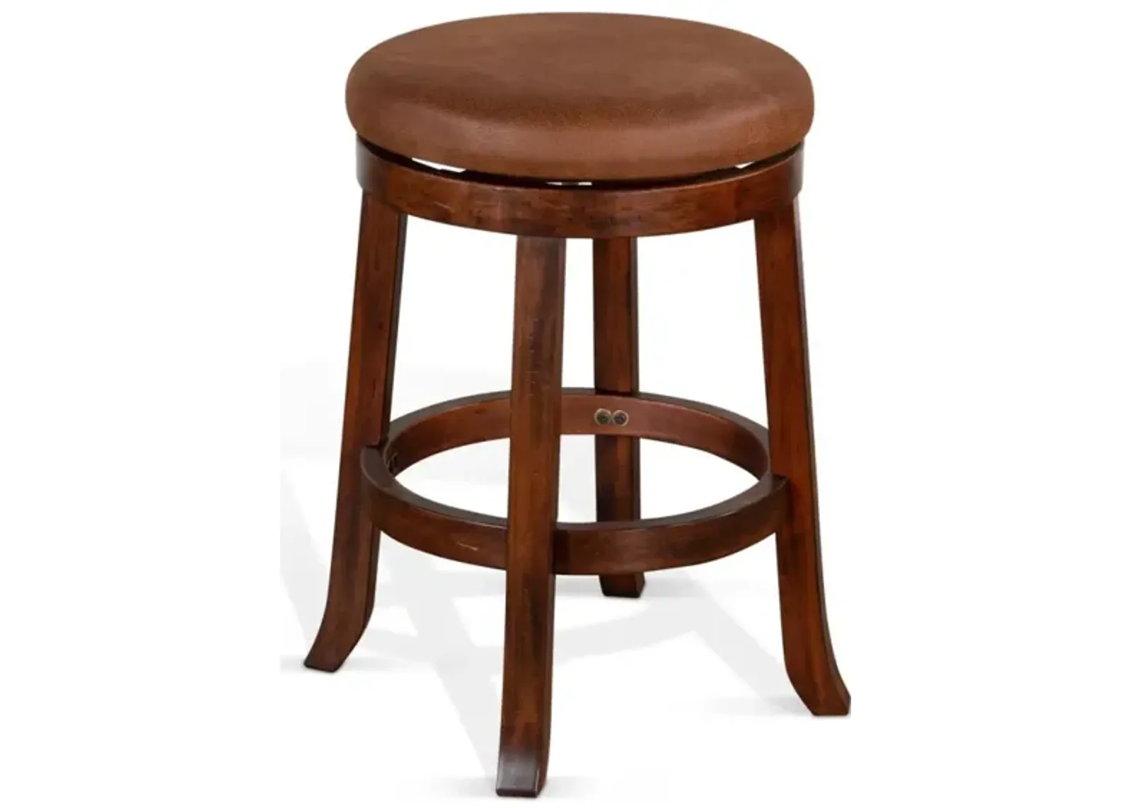 Sunny Designs Santa Fe Dark Chocolate 24 Inch Swivel Counter-Height Stool with Cushioned Seat