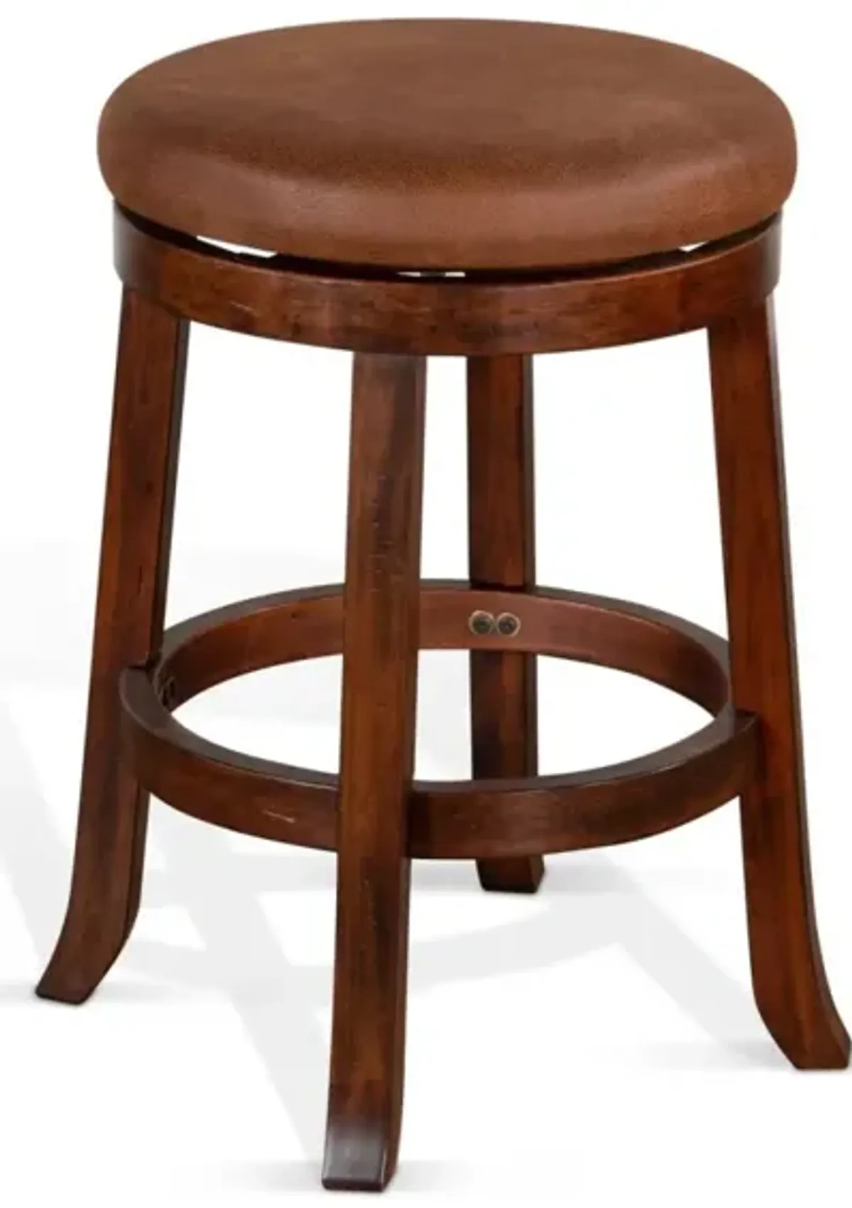 Sunny Designs Santa Fe Dark Chocolate 24 Inch Swivel Counter-Height Stool with Cushioned Seat