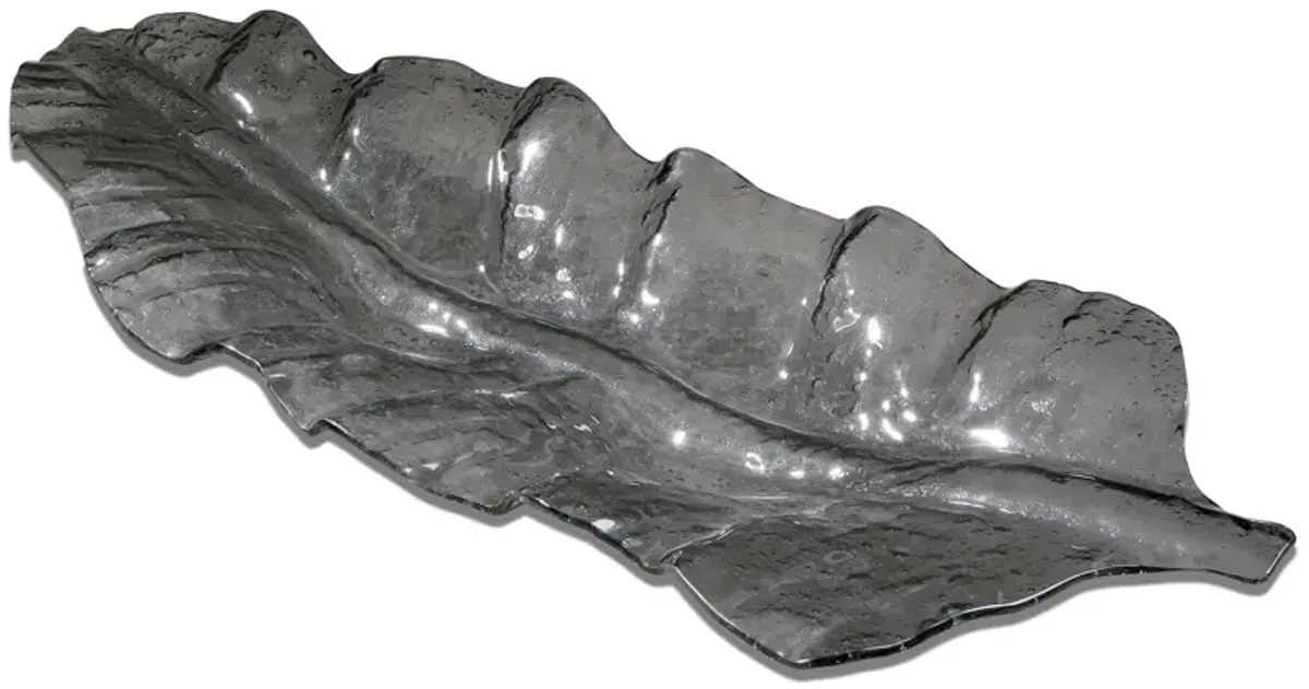 Uttermost Smoked Leaf Tray