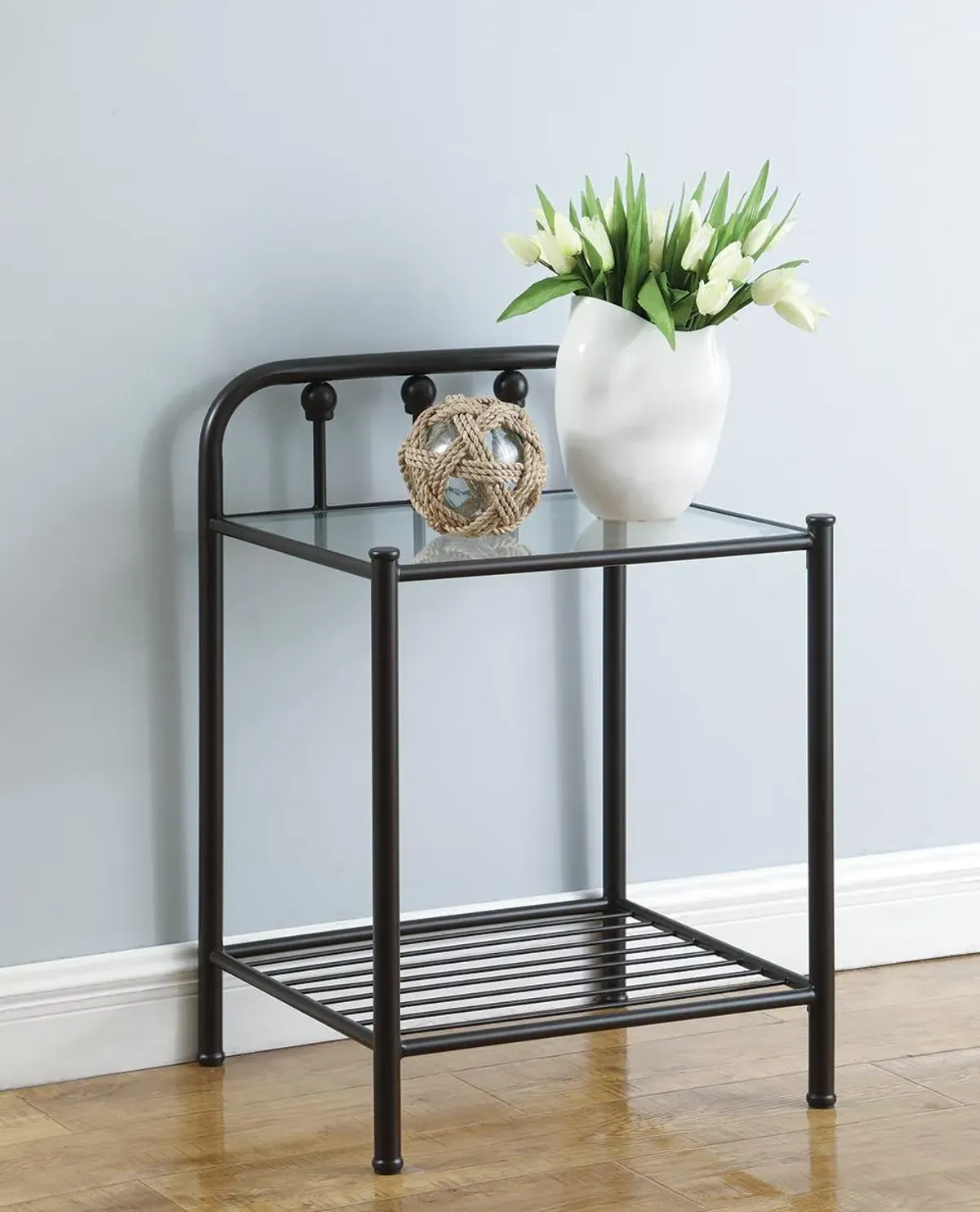 Coaster Livingston Metal 1-Shelf Nightstand Dark Bronze