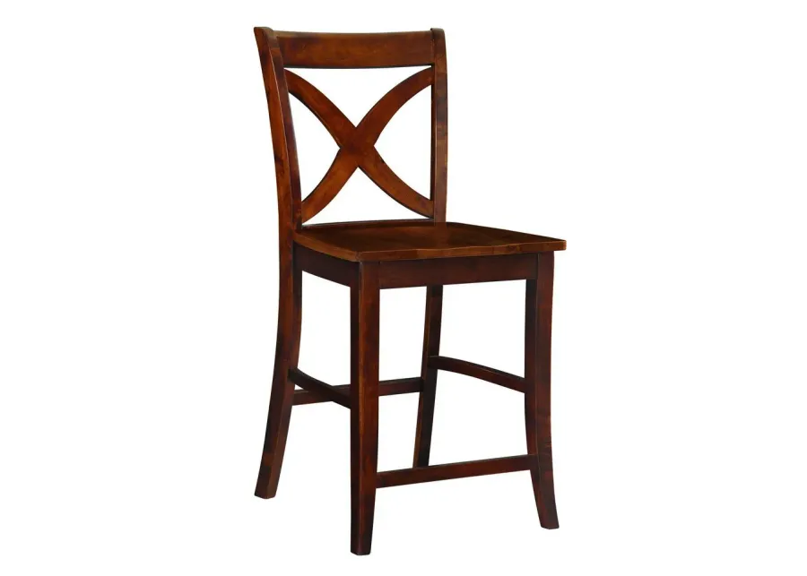 COSMOPOLITAN 24" SALERNO WOOD STOOL IN ESPRESSO