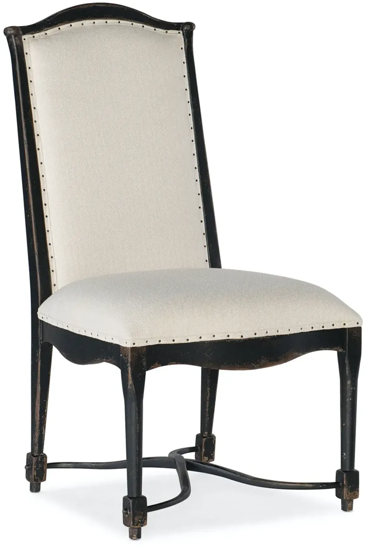 Hooker Furniture Ciao Bella Upholstered Back Aged Black Side Chair