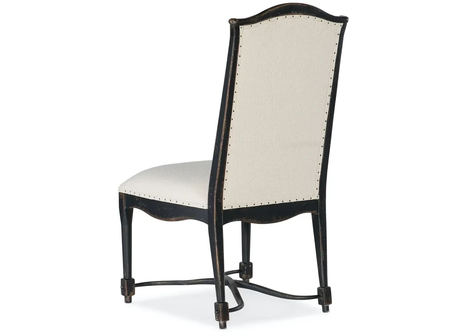 Hooker Furniture Ciao Bella Upholstered Back Aged Black Side Chair