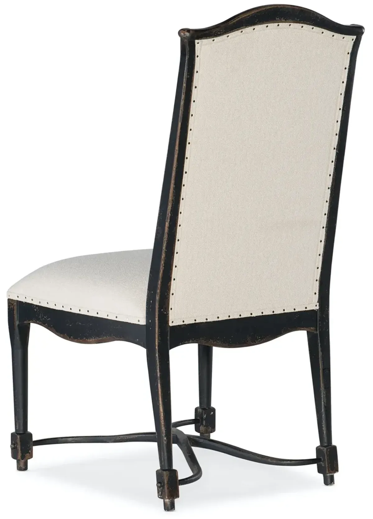 Hooker Furniture Ciao Bella Upholstered Back Aged Black Side Chair