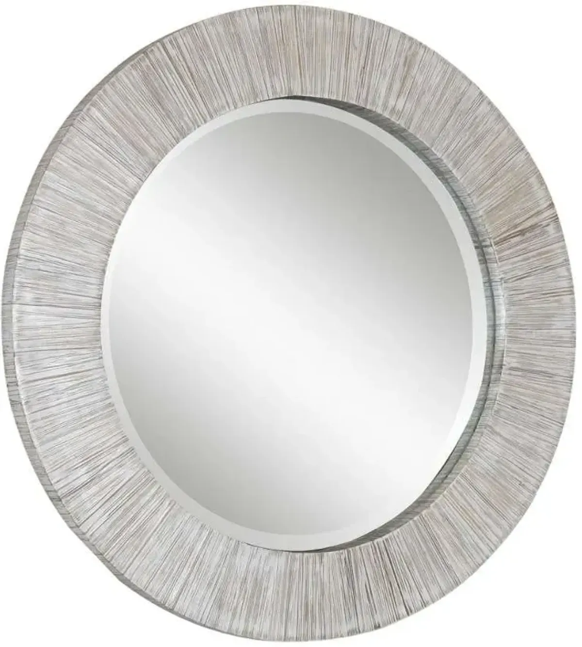 Uttermost Repose Whitewash Round Mirror