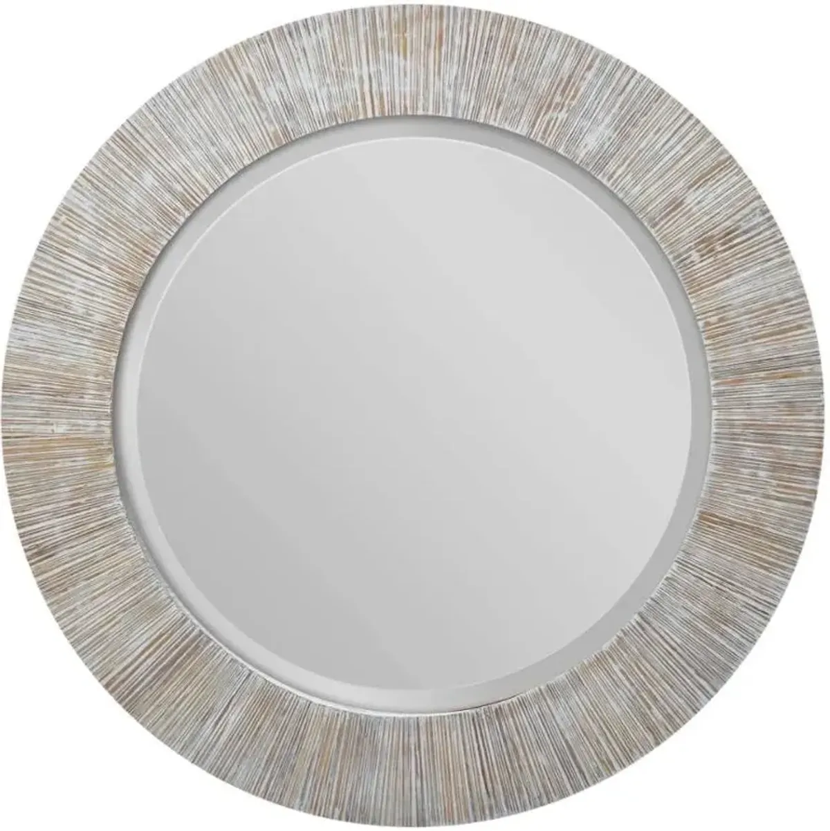 Uttermost Repose Whitewash Round Mirror