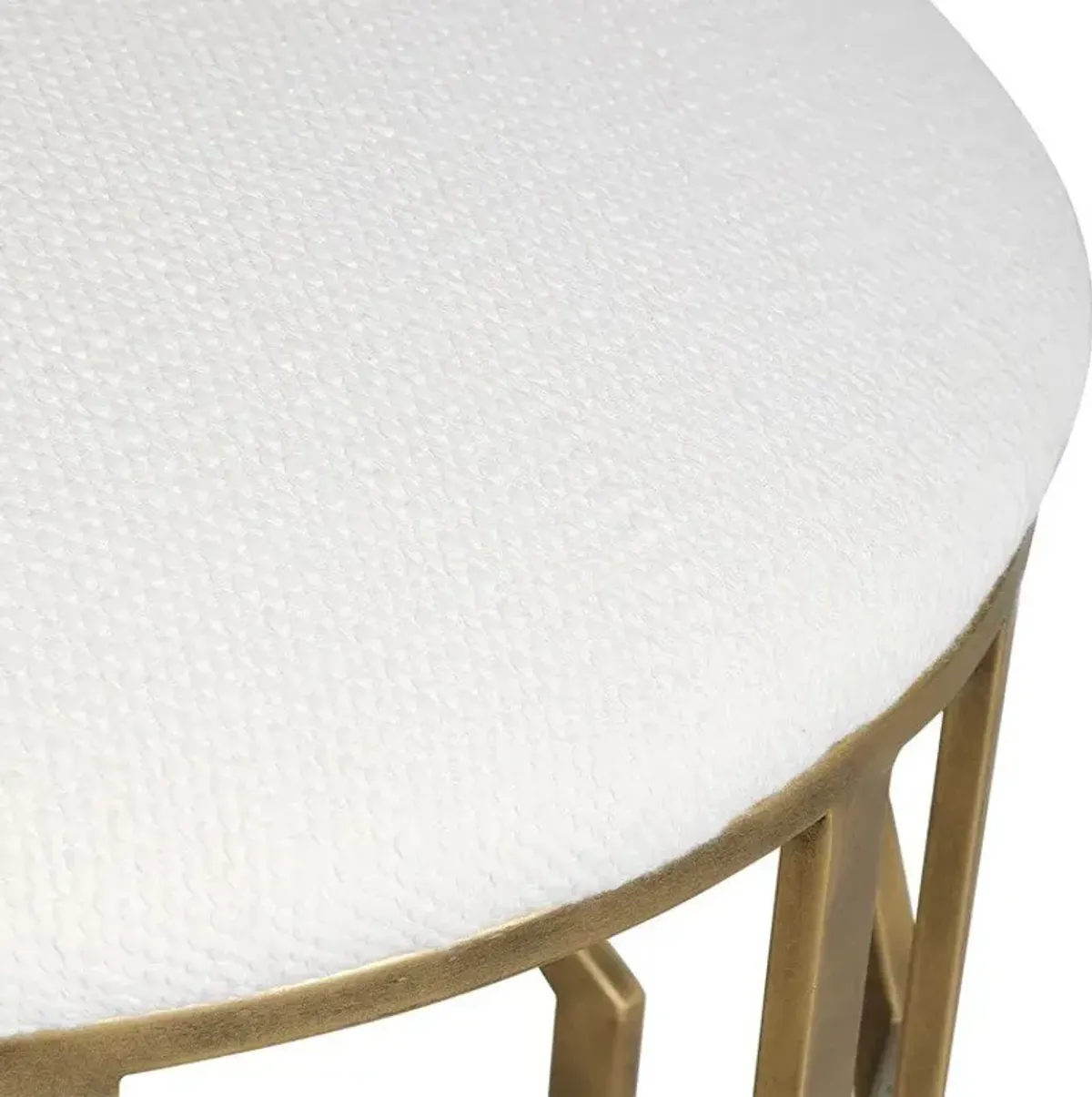 Uttermost Trellis Crisp White Accent Stool