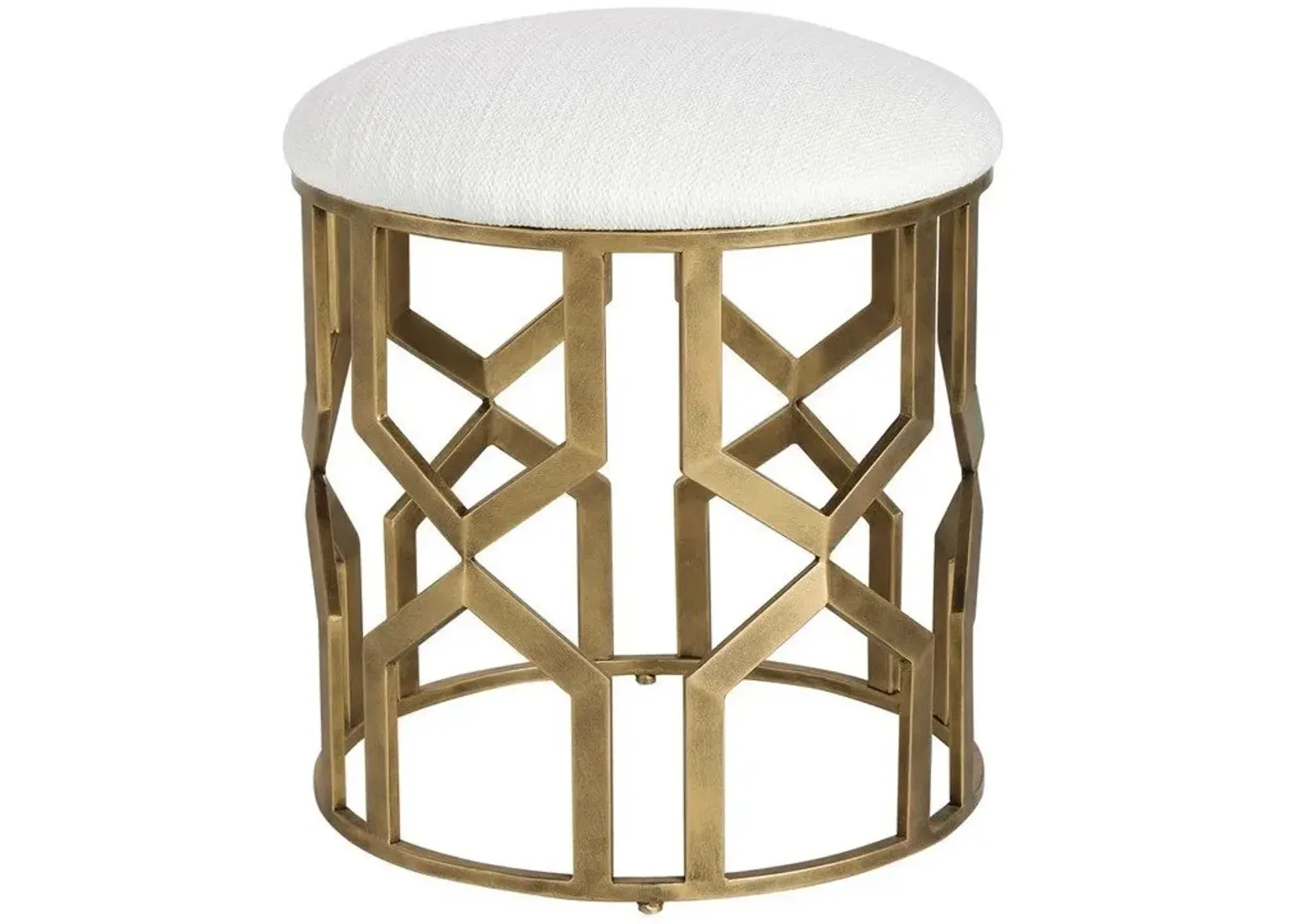 Uttermost Trellis Crisp White Accent Stool