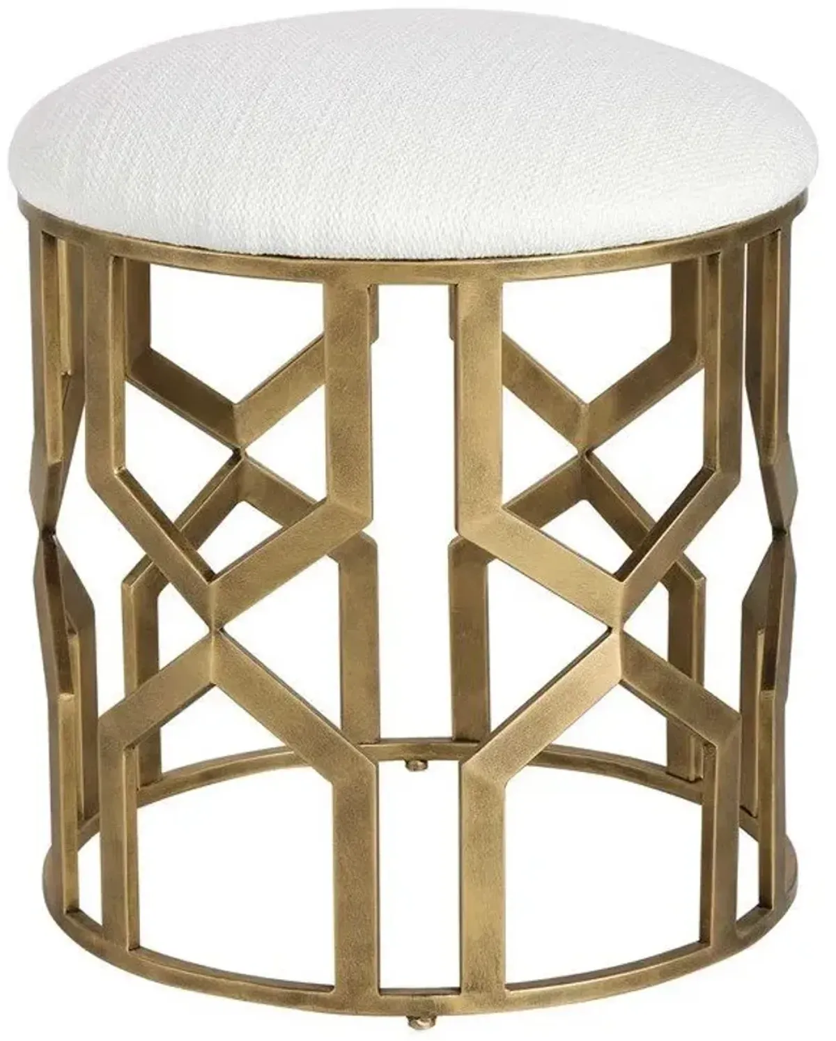 Uttermost Trellis Crisp White Accent Stool