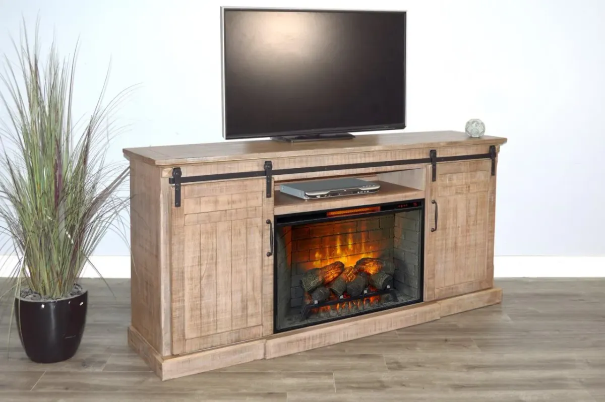 Sunny Designs Desert Rock TV Stand Console with Fireplace Option