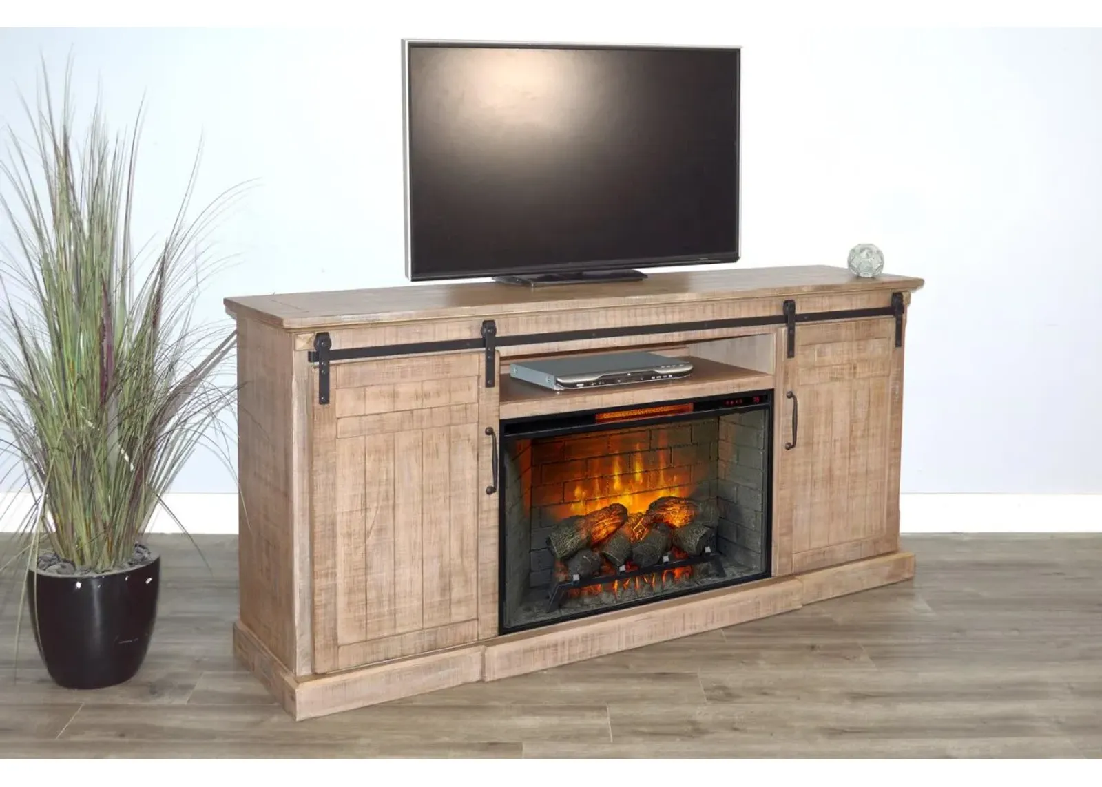 Sunny Designs Desert Rock TV Stand Console with Fireplace Option