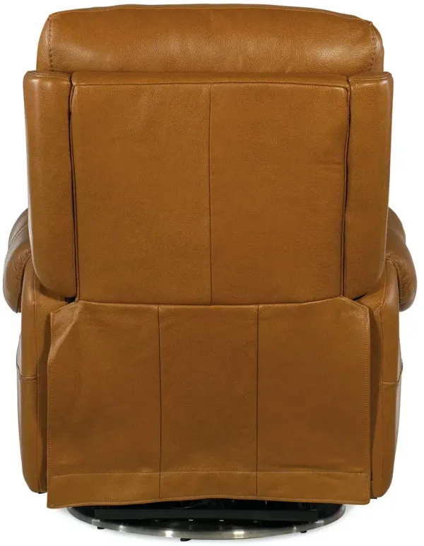 Hooker Furniture Sterling Pesaro Siena Swivel Power Leather Recliner with Power Headrest