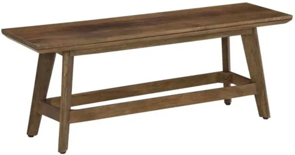 MID-CENTURY MODERN SOLID WOOD WARM CINNAMON DINING BENCH