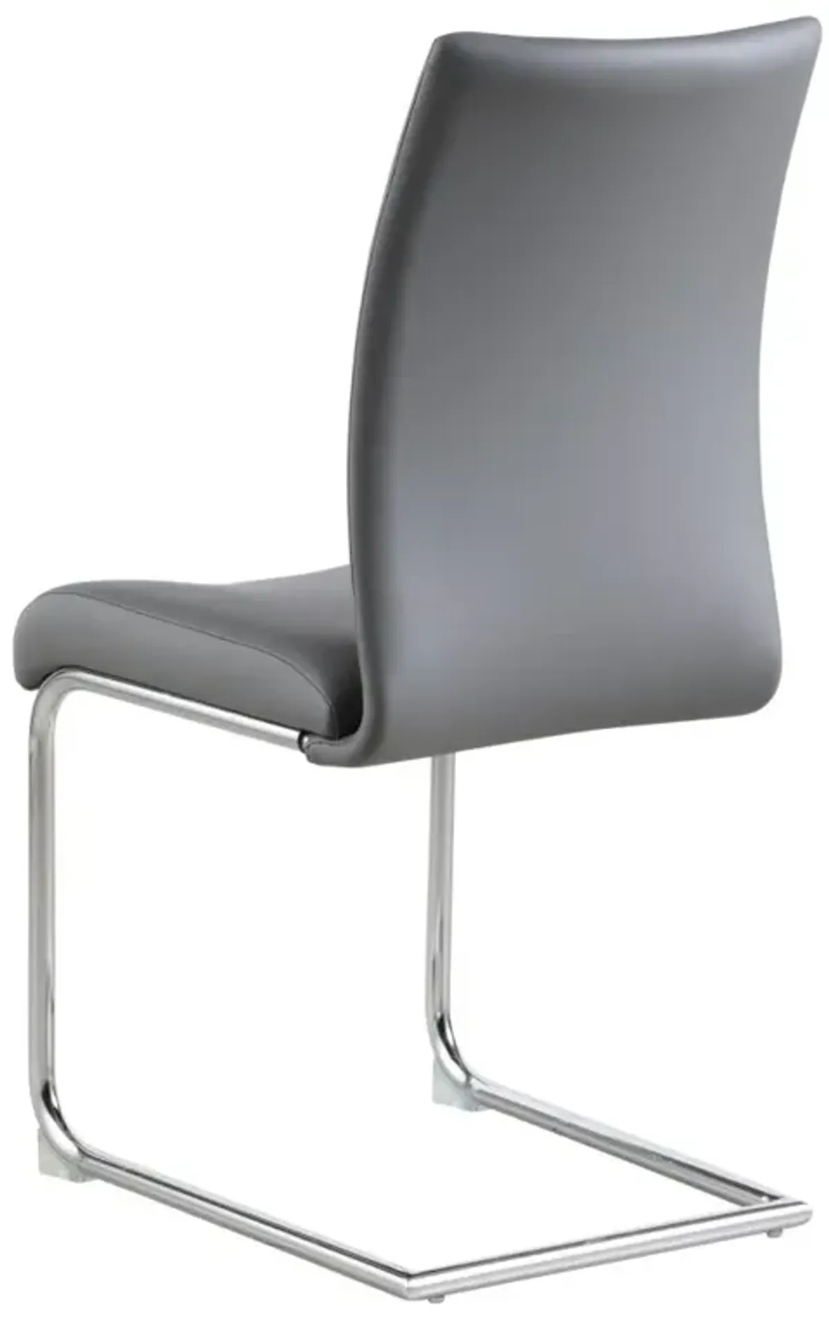 Chintaly Jane Grey Contemporary Contour Back Cantilever Side Chair