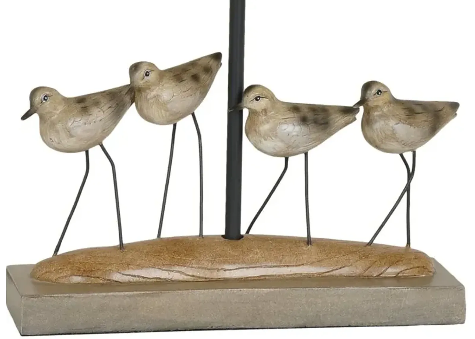 Crestview Shore Birds Antique Wood & Black Table Lamp