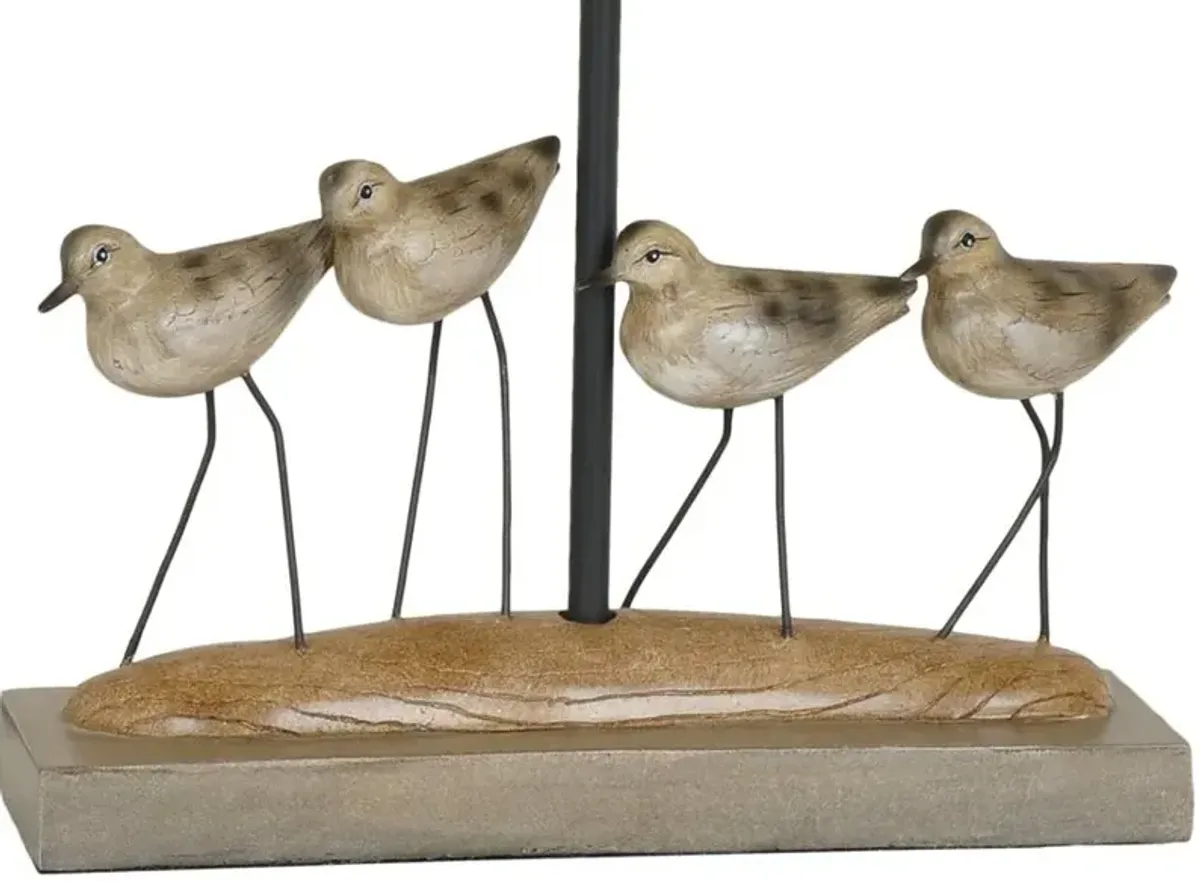 Crestview Shore Birds Antique Wood & Black Table Lamp