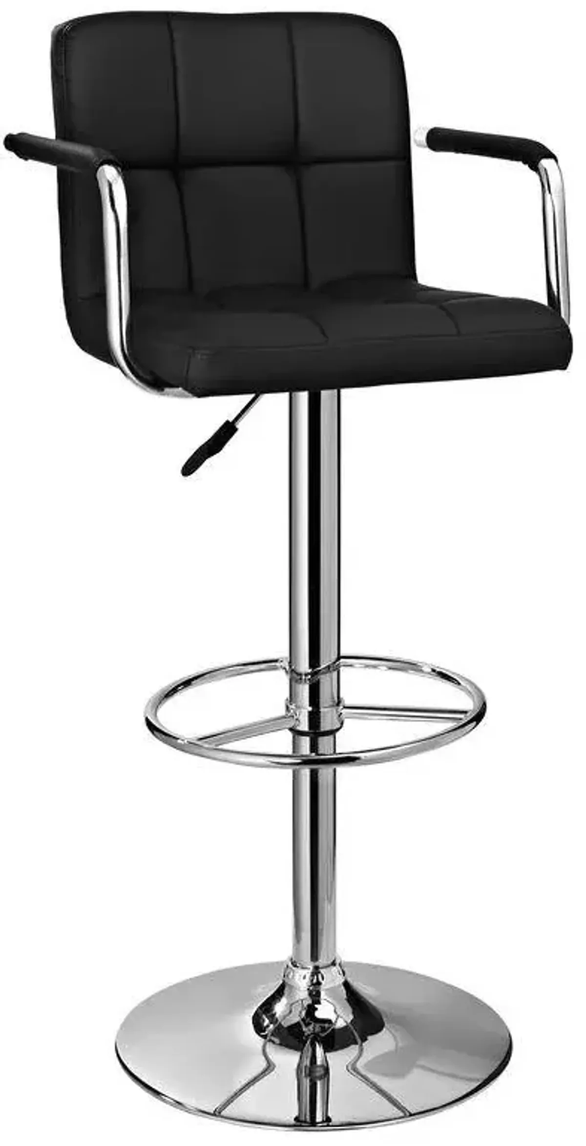 Powell Black & Chrome Quilted Bar Stool