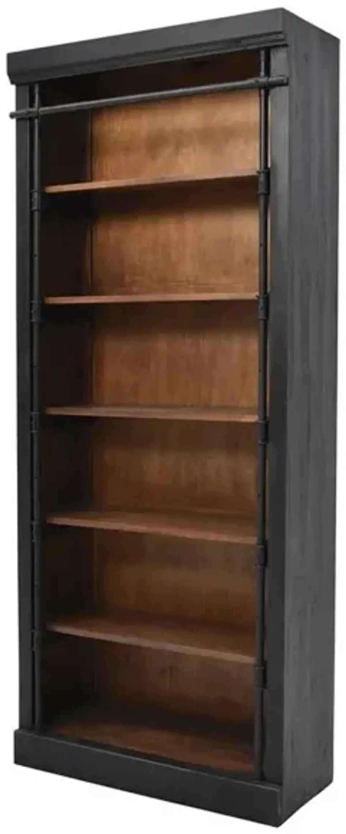 Noble Furniture 96 Inch Bookcase with Loveland Interior & Vail Exterior