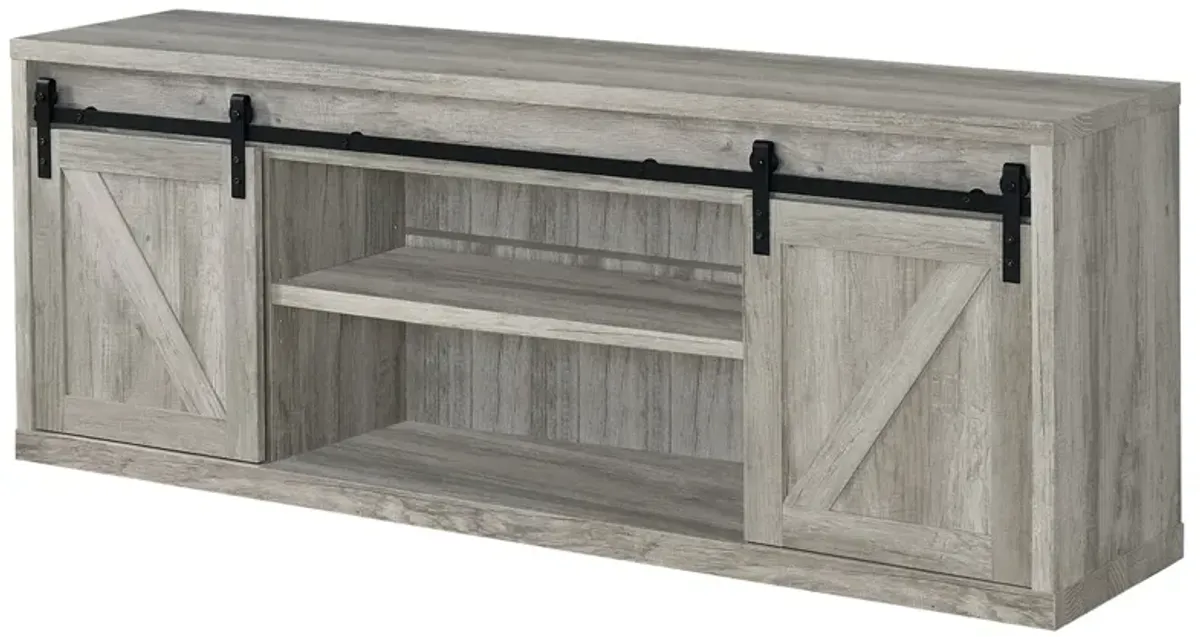 Coaster Brockton 2-Door Engineered Wood 71 Inch TV Stand Grey Driftwood