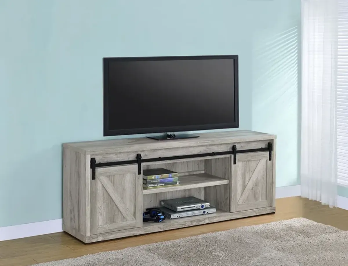 Coaster Brockton 2-Door Engineered Wood 71 Inch TV Stand Grey Driftwood