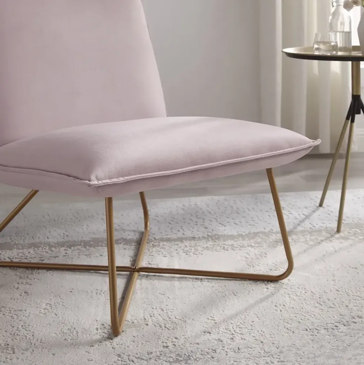 Kevlin Blush Pink Armless Chair