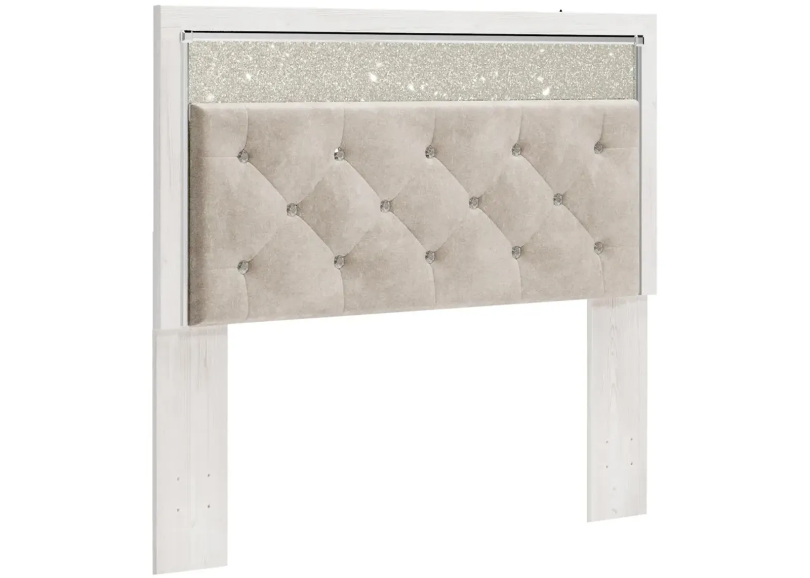 Ashley Altyra Upholstered Panel White Queen Headboard