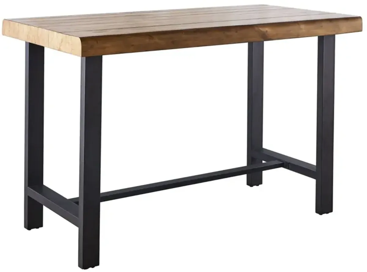 Steve Silver Landon 60-Inch Counter-Height Table In Natural Honey With Iron Base
