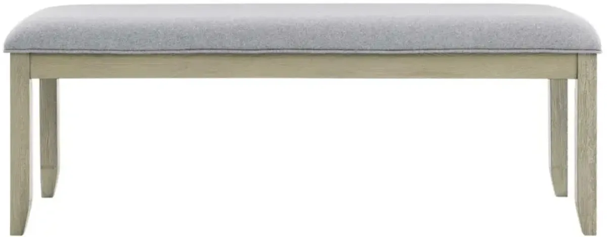 Steve Silver Carena Gray Upholstered Top Dining Bench In Wheat