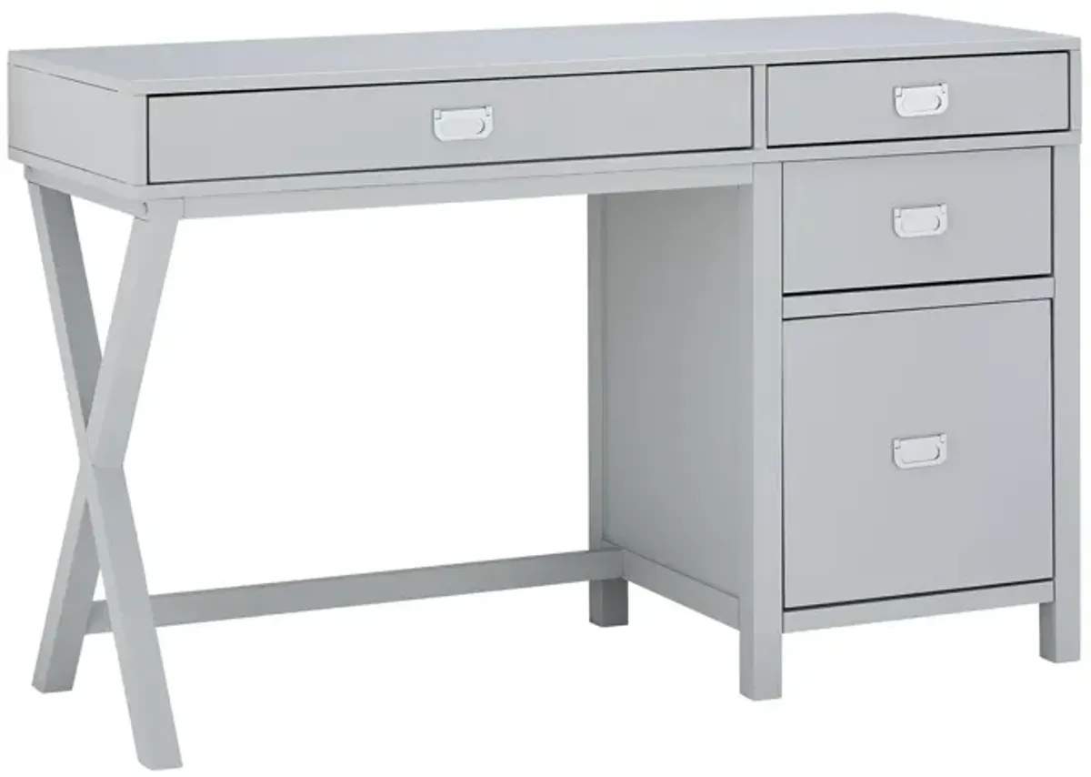 Linon Peggy Side Storage Desk Gray