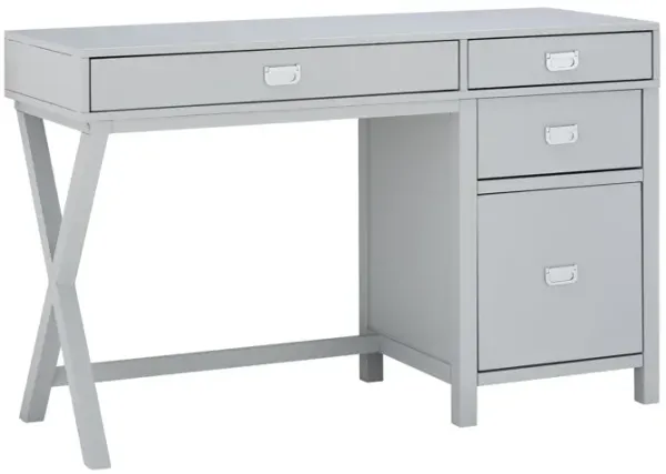 Linon Peggy Side Storage Desk Gray