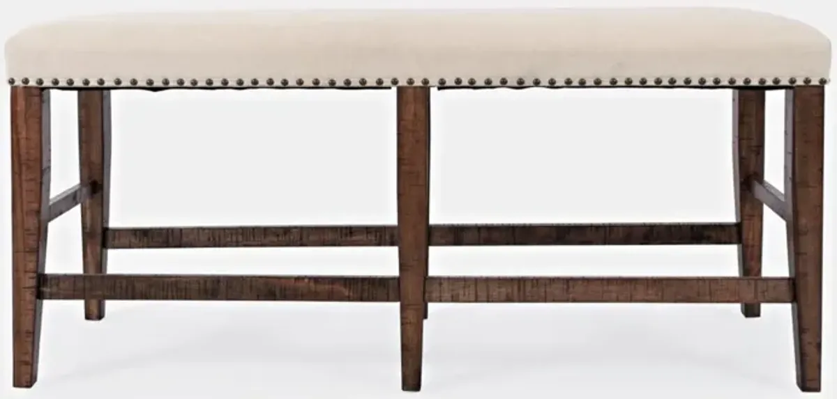 Jofran Fairview Backless Counter Bench Dark Oak