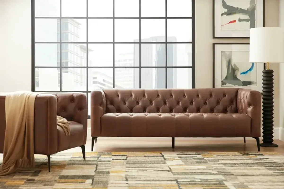 Hooker Furniture Nicolla Leather Stationary Sofa