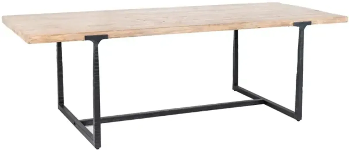 Nest Home Evie Iron/Natural Grey 96 Inch Rectangle Dining Table