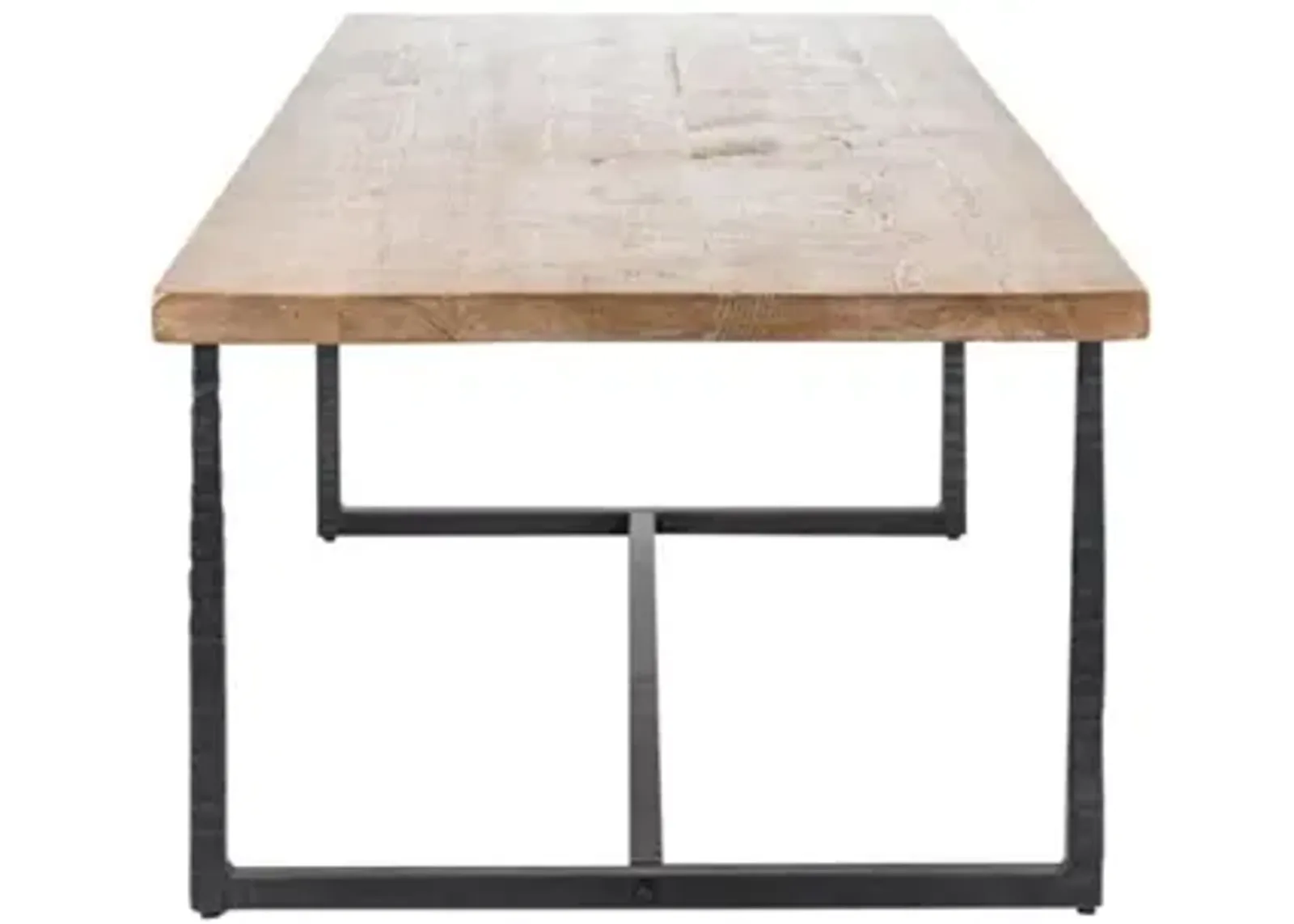 Nest Home Evie Iron/Natural Grey 96 Inch Rectangle Dining Table