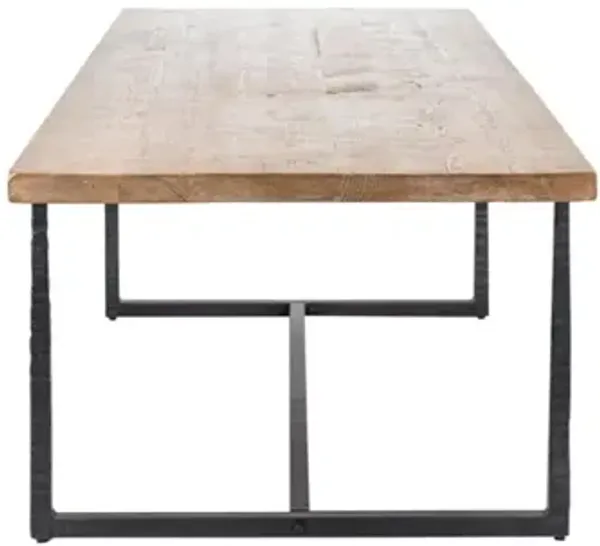 Nest Home Evie Iron/Natural Grey 96 Inch Rectangle Dining Table