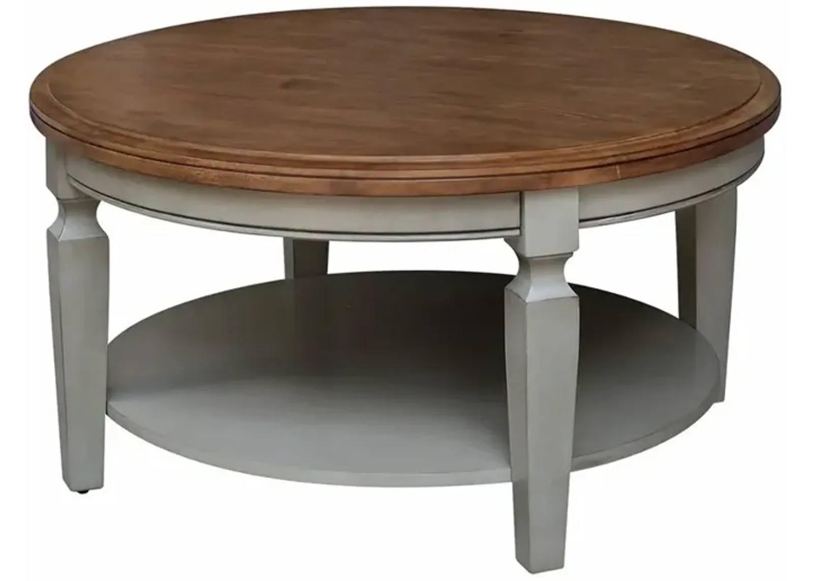 Vista Round Coffee Table in Hickory & Stone