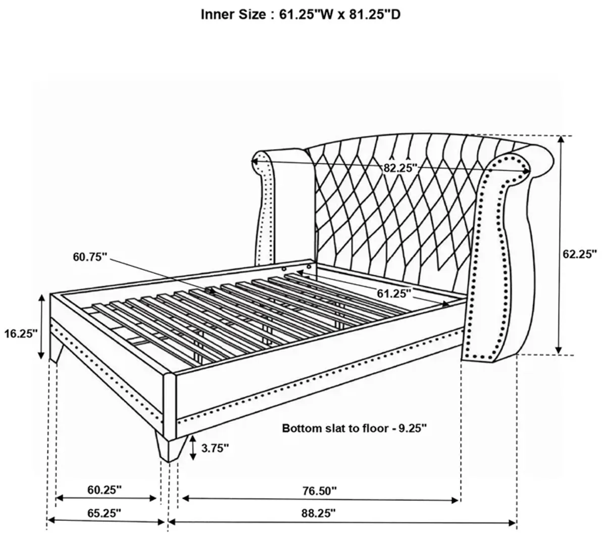 Coaster Barzini Upholstered Queen Wingback Bed White