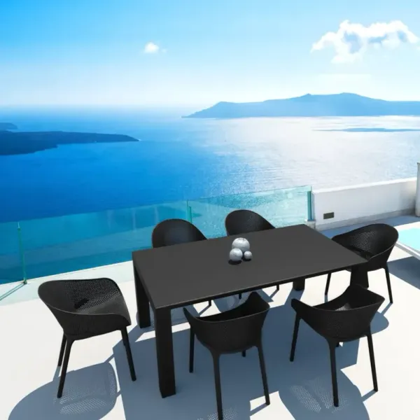 Compamia Sky Extendable Outdoor Dining Set 7-Piece Black