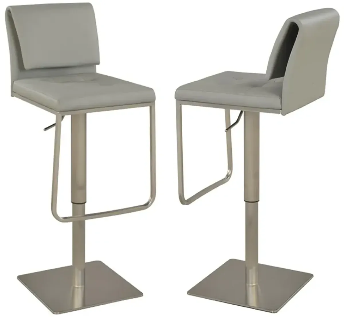 Chintaly Grey Contemporary Pneumatic Adjustable Height Stool