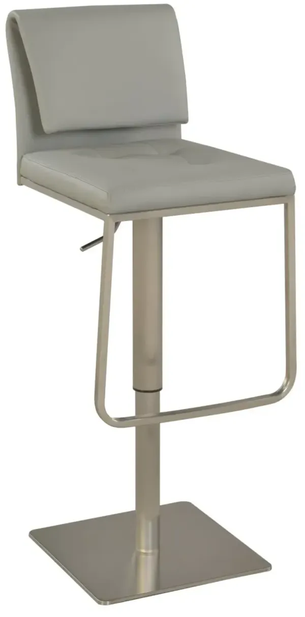 Chintaly Grey Contemporary Pneumatic Adjustable Height Stool