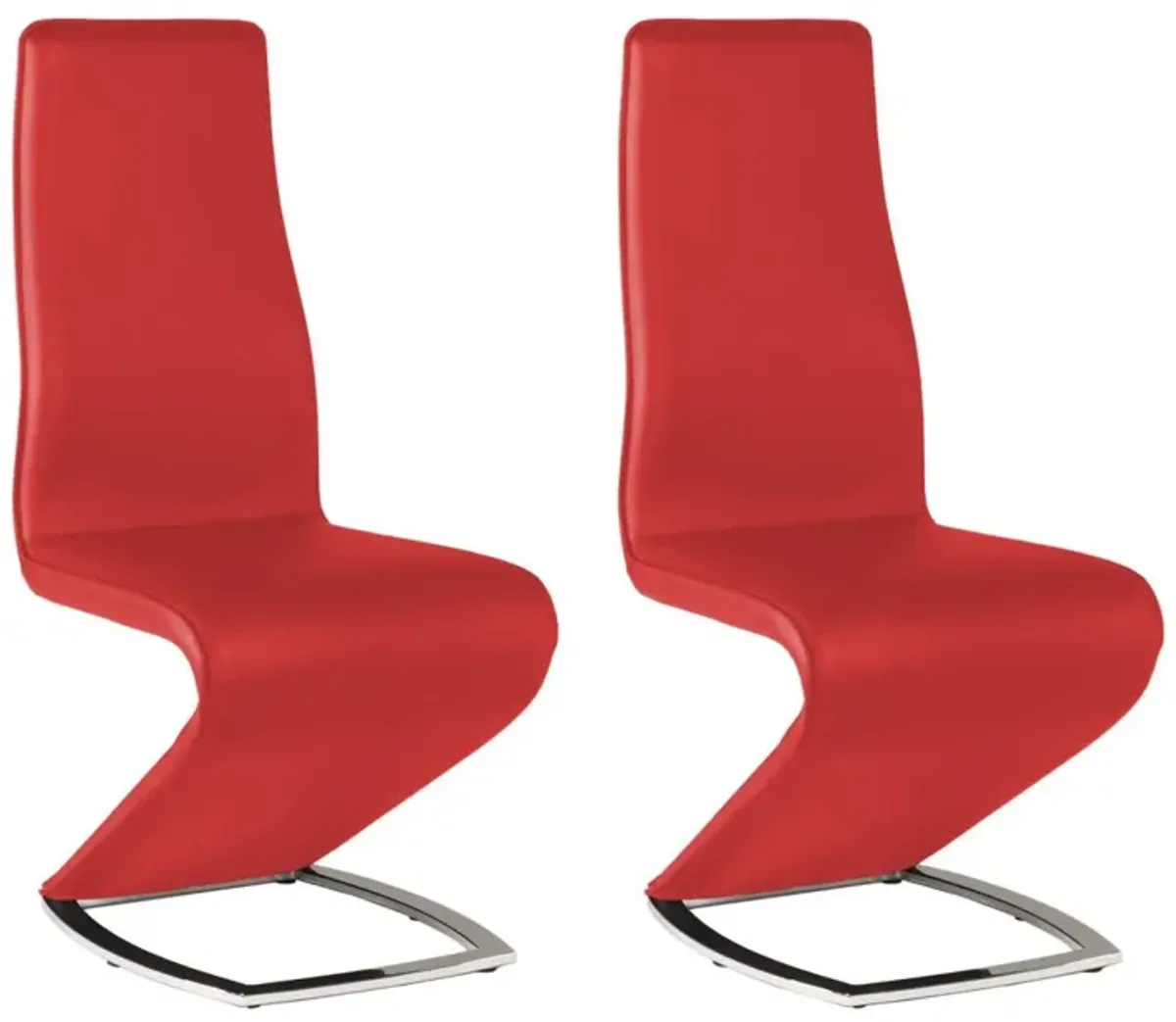 Chintaly Tara Red Modern Red Z-Shaped Side Chair