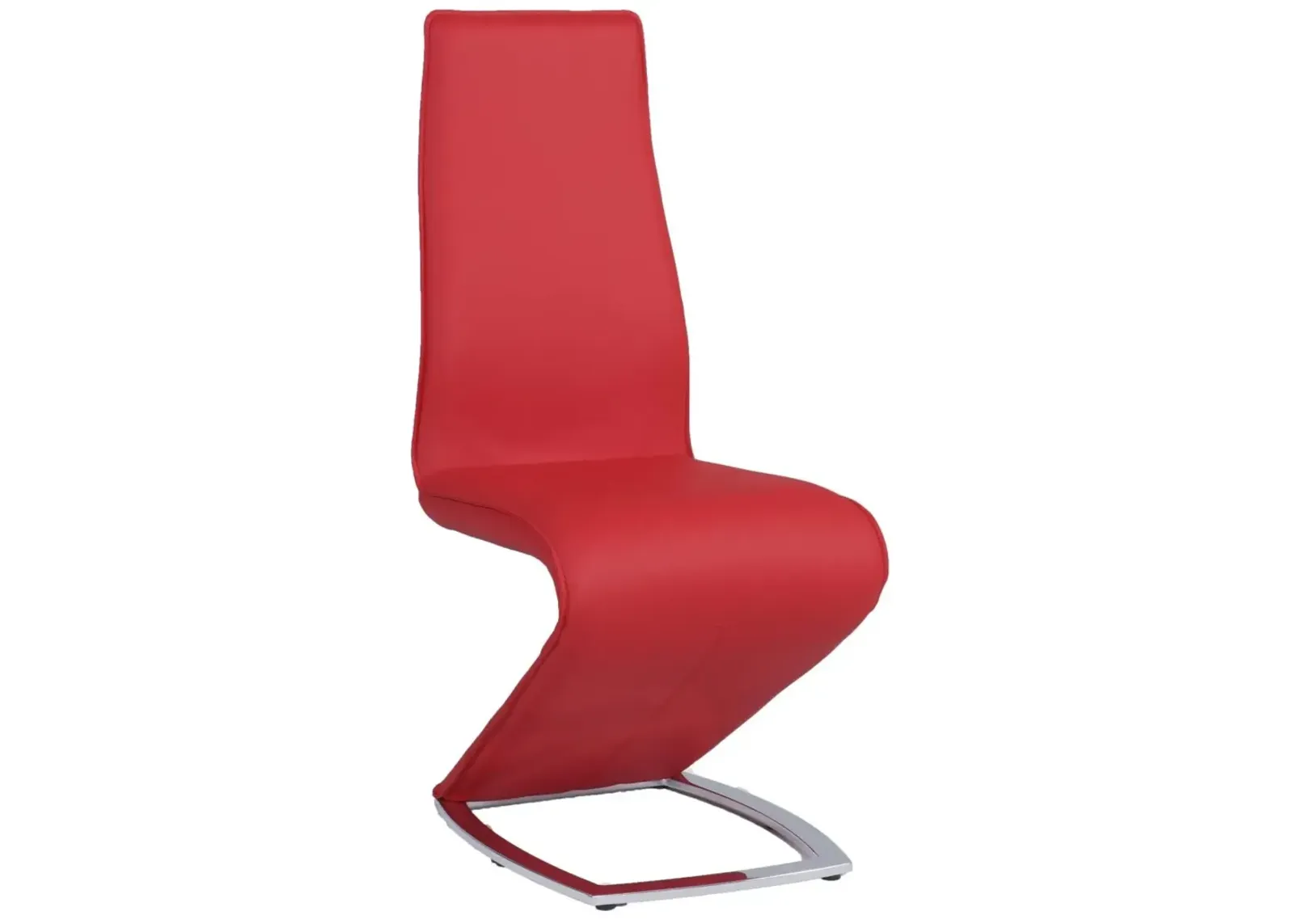 Chintaly Tara Red Modern Red Z-Shaped Side Chair