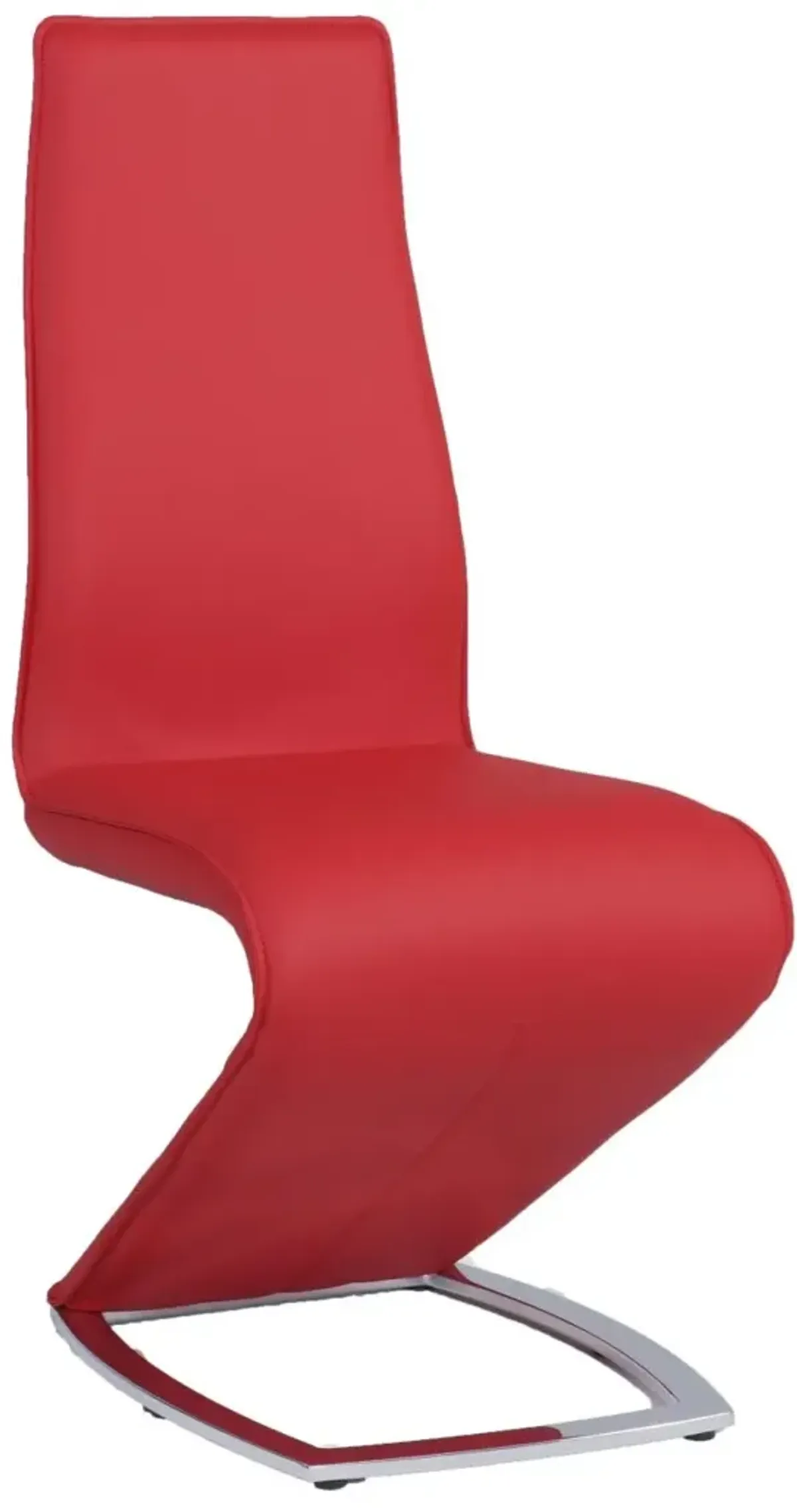 Chintaly Tara Red Modern Red Z-Shaped Side Chair