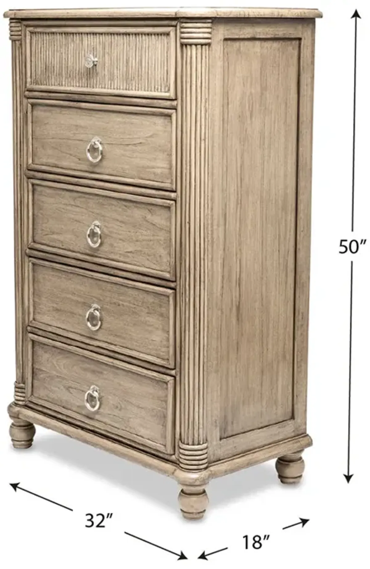 Seawinds Malibu 5-Drawer Frappe Chest