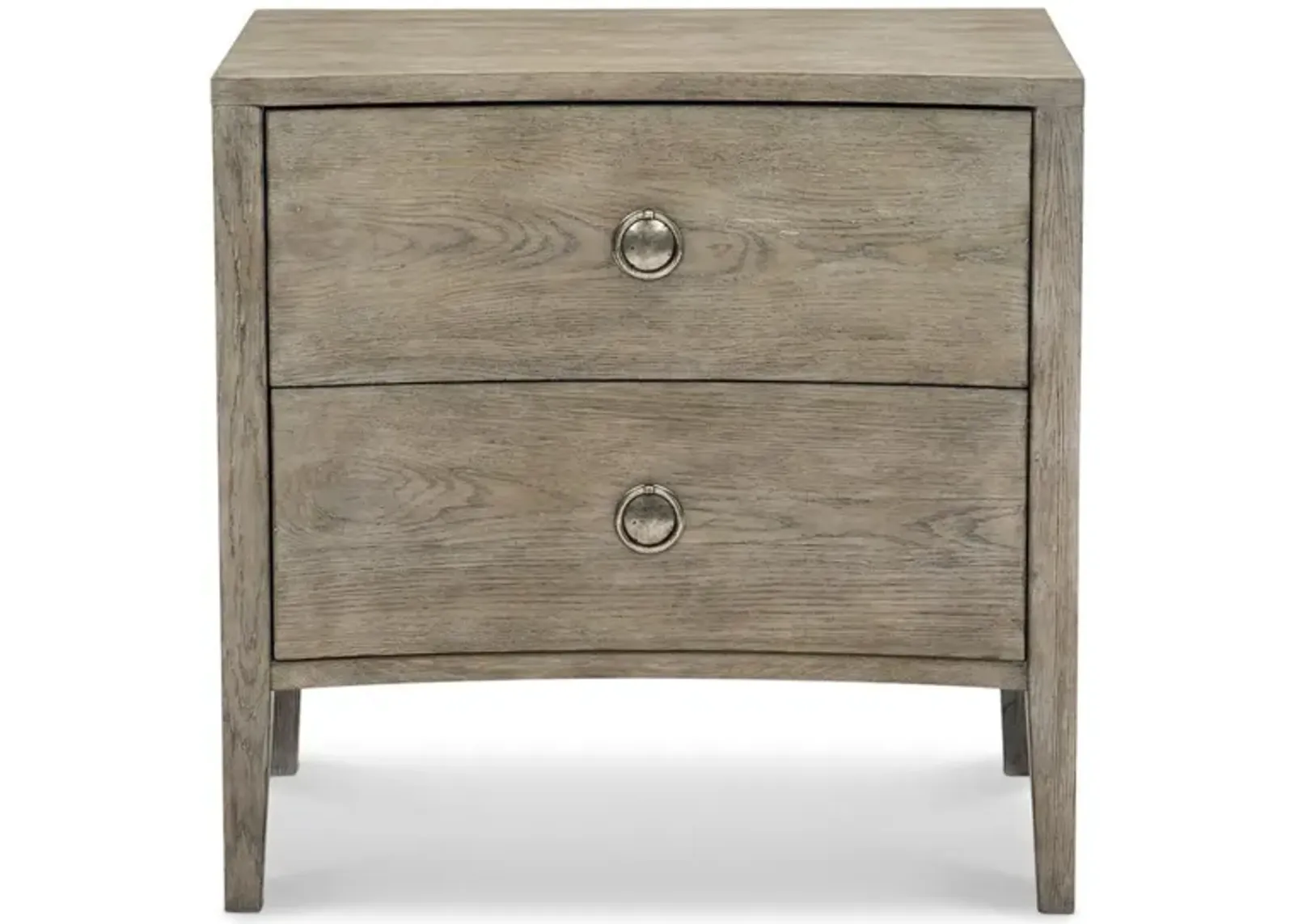 Bernhardt Albion 2-Drawer White Oak Solids with Pewter Finish